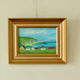 Original vintage landscape painting on panel – Hans Hansen