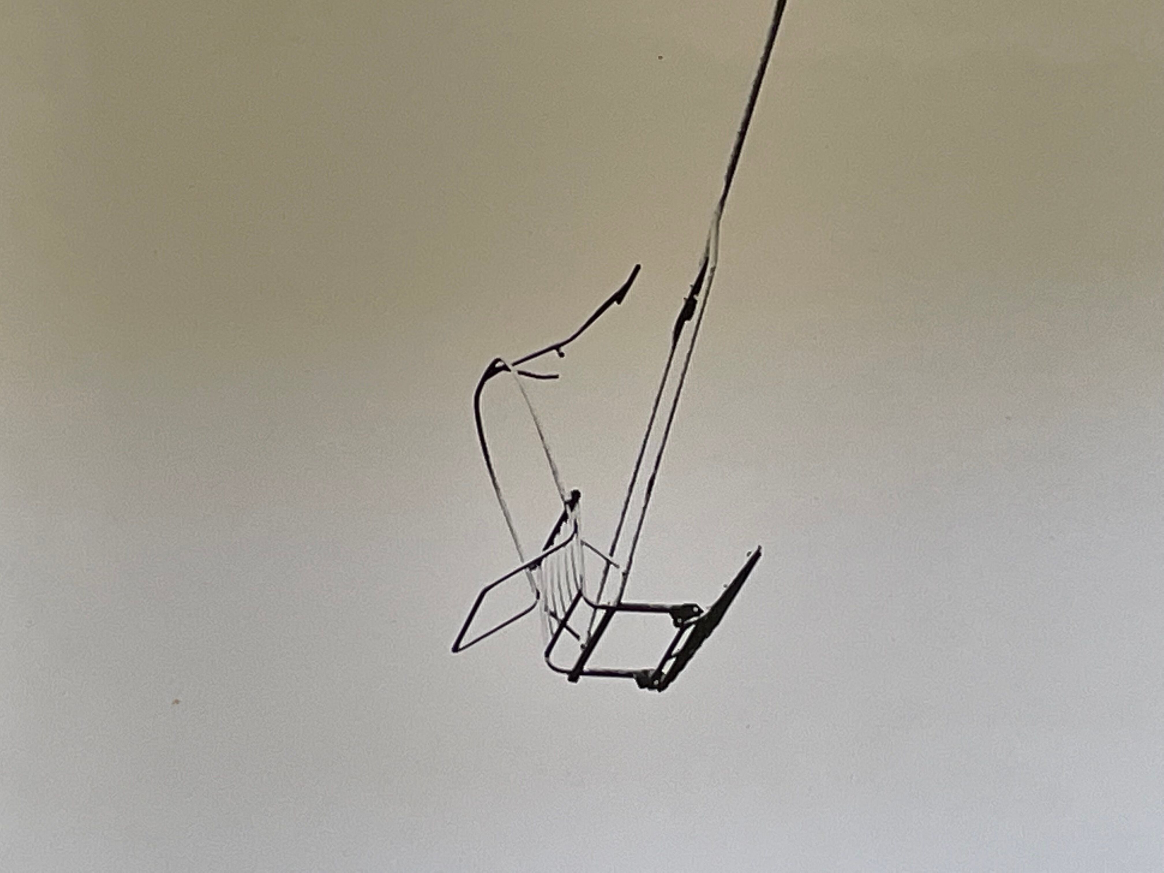 Photograph black and white silver print circa 1970 chairlift