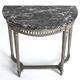 Petite console française du 18ème siècle avec dessus en marbre gris