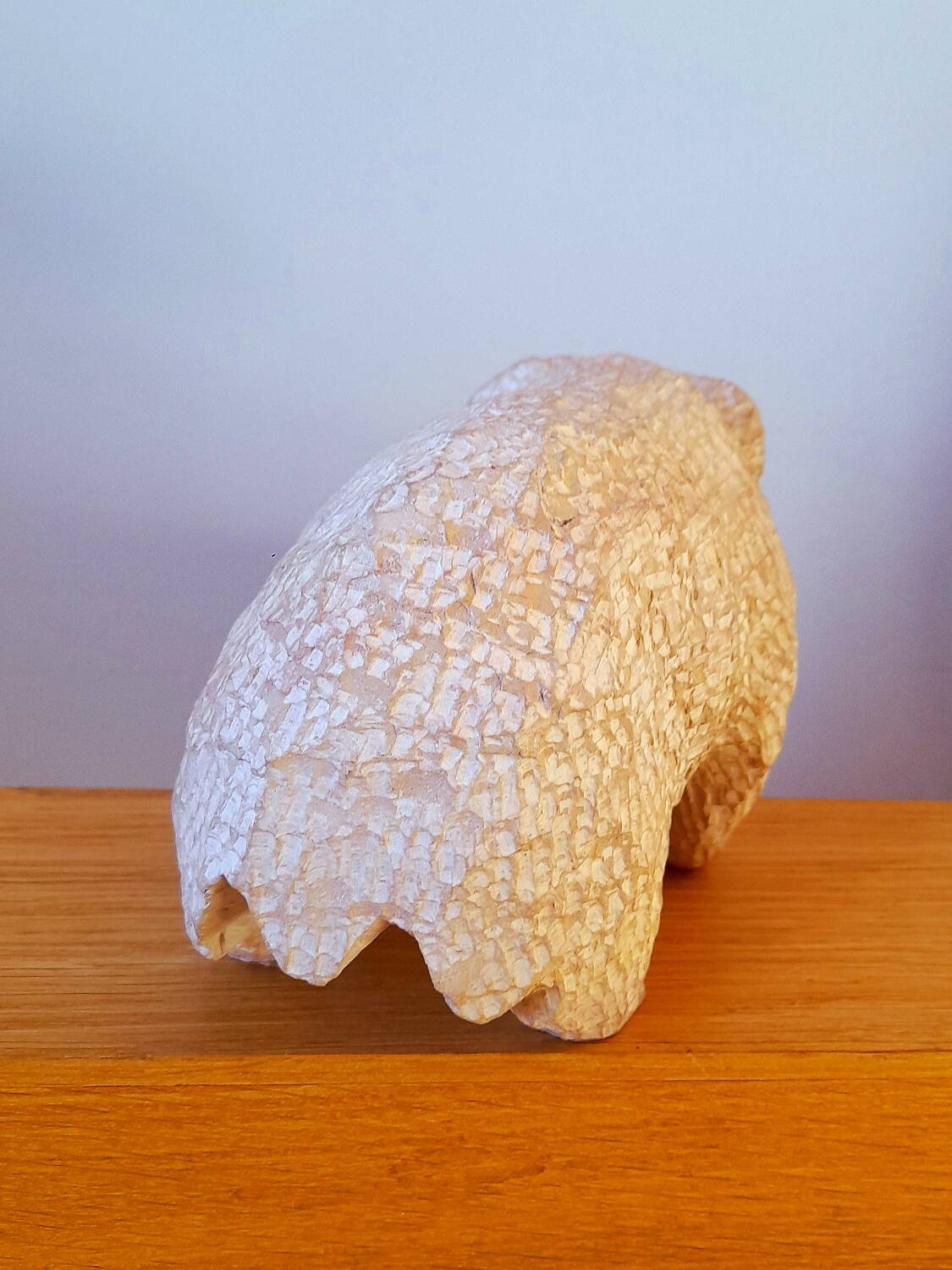 Stone bear sculpture, folk art