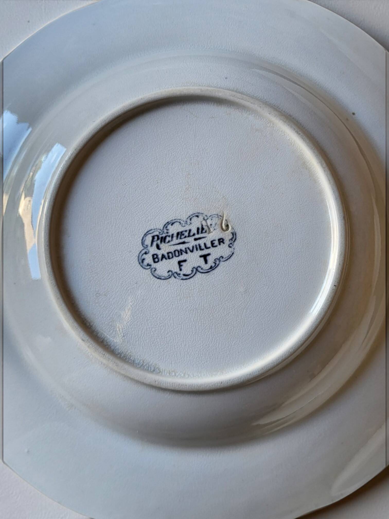 6 deep plates Badonviller model Richelieu