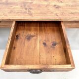 XXL farmhouse table 4 metres in solid pine - 6 legs - 1950s