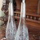 Pair of crystal and metal decanters