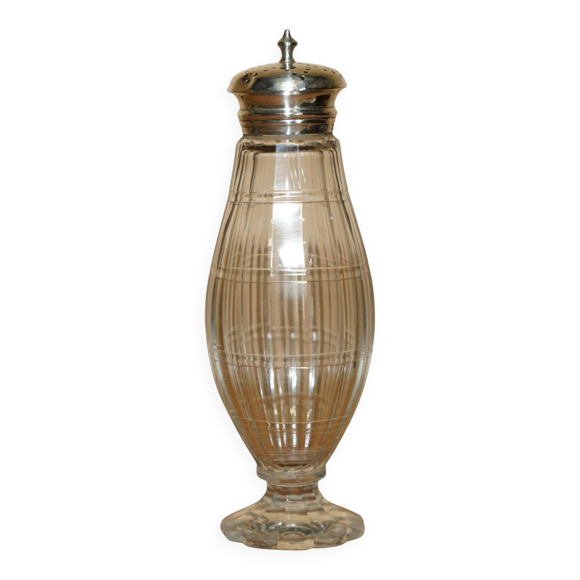 Cut glass sugar bowl and sterling silver by William Moulson 1844