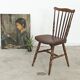 Baumann Tacoma bistro chair, wood and brown faux leather, 1960.