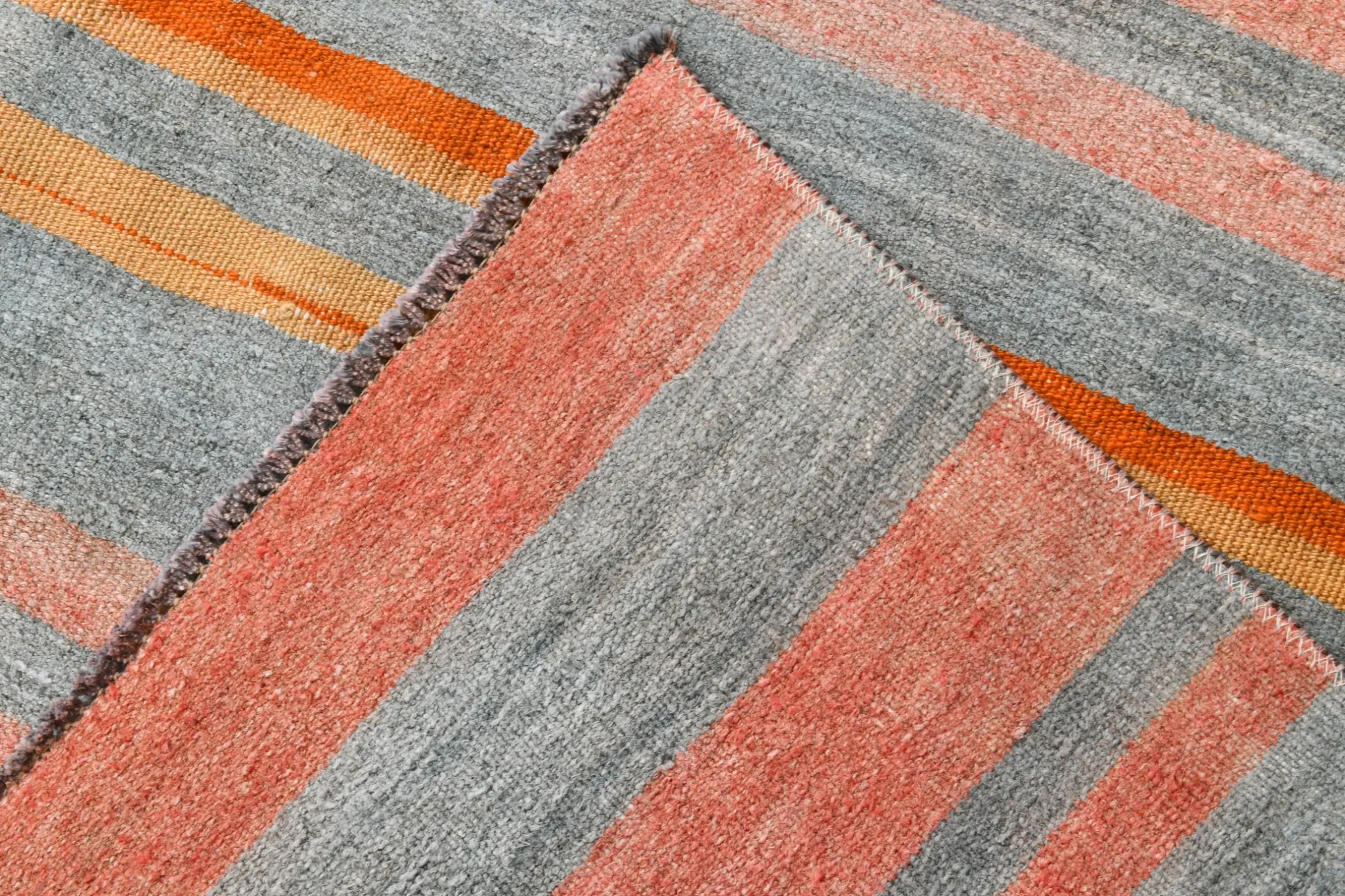Dusty Pink Vintage Kilim Rug, Turkish Striped Bohemian Bedroom Decor 6x7