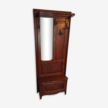 Meuble porte manteau bois 1970