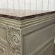 Art Deco sideboard in walnut, oak and marble top.