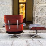Poltrona con poggiapiedi di Charles & Ray Eames per Herman Miller, anni '70