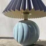 Ceramic pleated ball lamp in sky blue