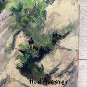 Oil on vintage panel signed