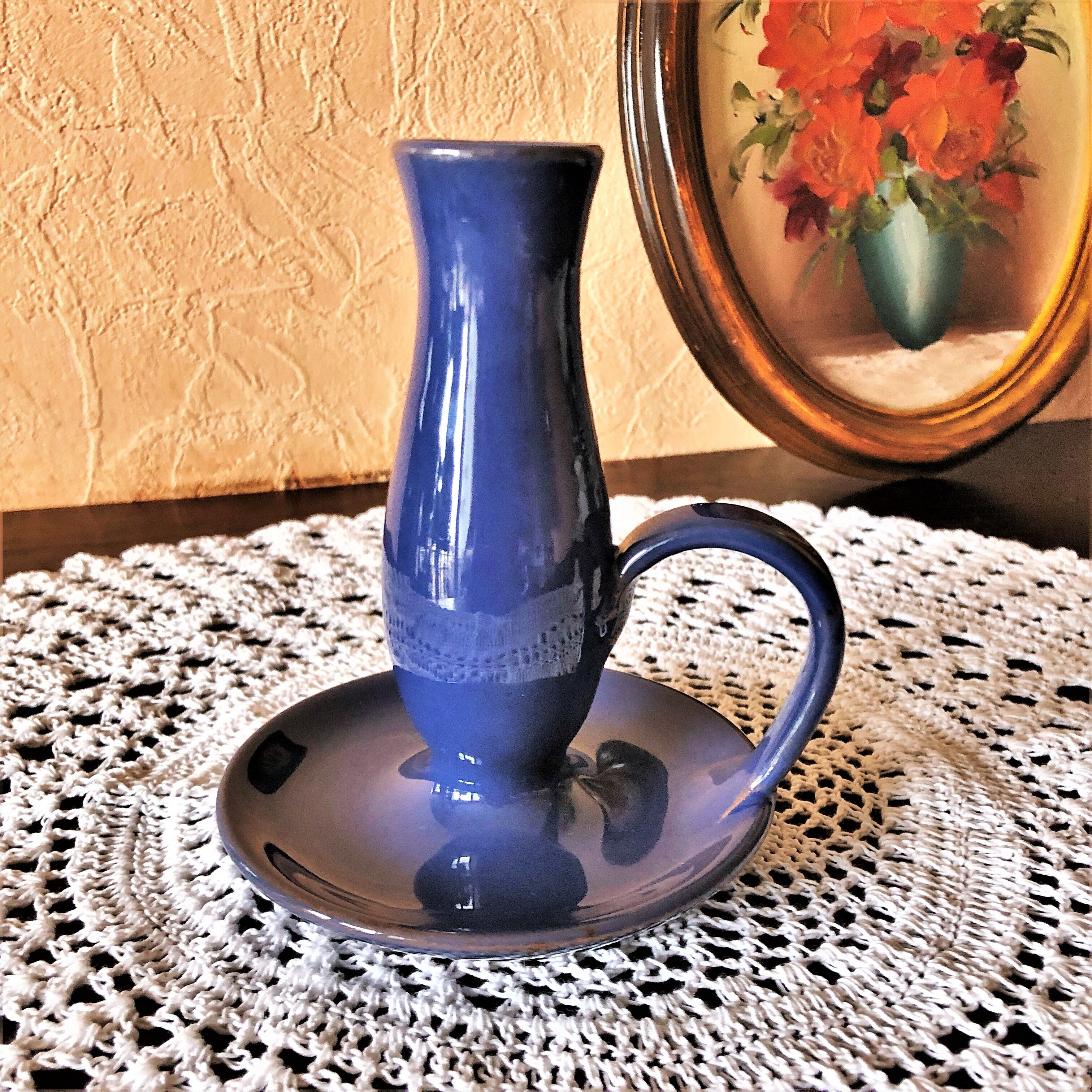 Handmade hand candle holder signed Malarmey vintage 50/60