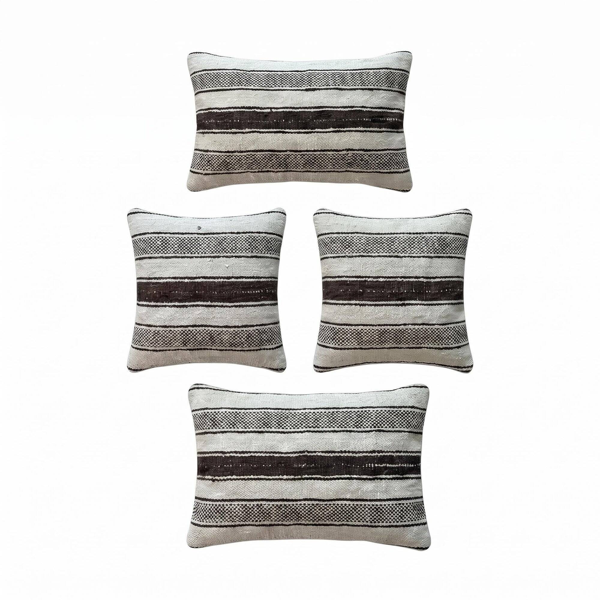 Set of 4 vintage kilim cushion covers 41x41 cm