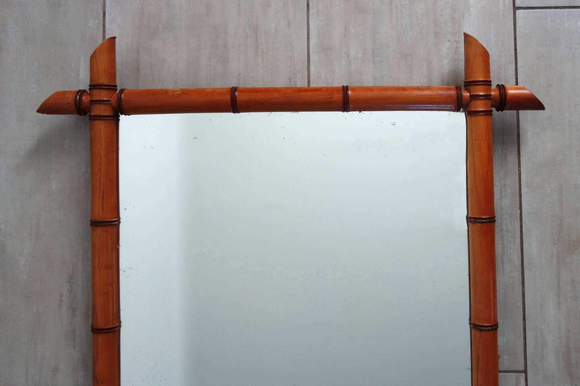 Large vintage bamboo mirror from the 20s