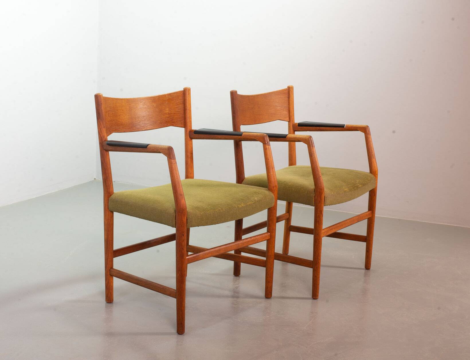 Hans Wegner Danish 'Town Hall' Wooden Arm / Side Chairs by Plan Mobler 50s