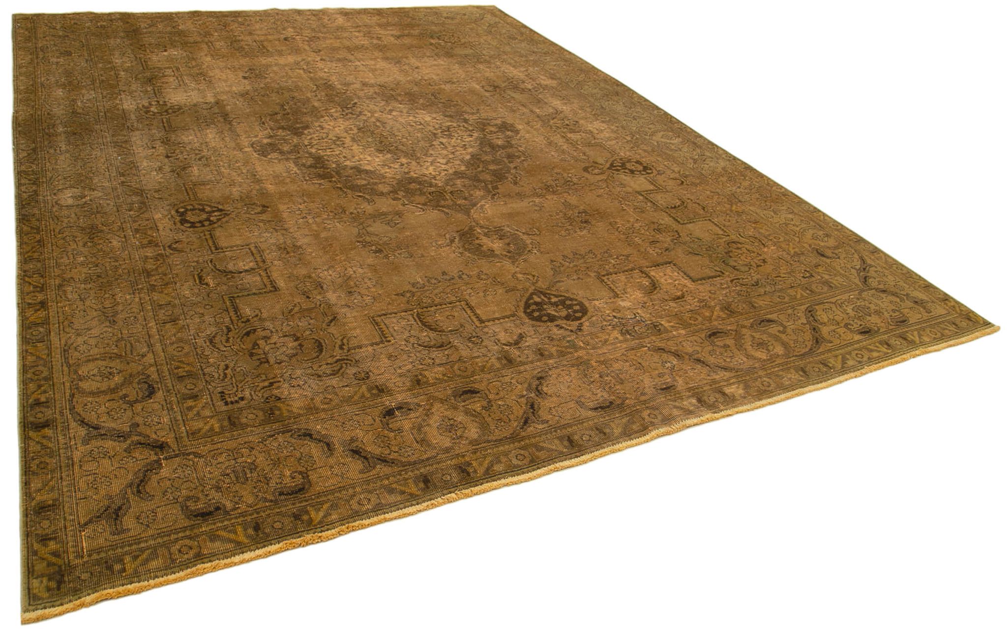 Tapis de laine jaune persan surteint 293 cm x 380 cm