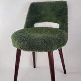 Green fur chair "moumoutte" 60s