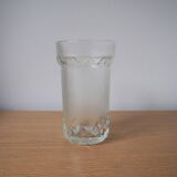 1950s Italian Pressed Glass Vase With Leaf Pattern