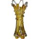 Vintage amber glass vase Hospodka for Chribska