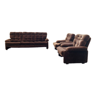 Canapé 3 places et 2 fauteuils Coronado & Tobia Scarpa pour b&b ialia, 1970