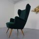 French Kvadrat Tonica Wingback Chair, 1950s