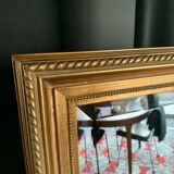 Beveled mirror gilded leaf XXth, 142x82 cm