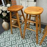 Set of 3 wooden bar stools