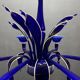 Chandelier vintage bleu et blanc en Murano, Italie, années 1980