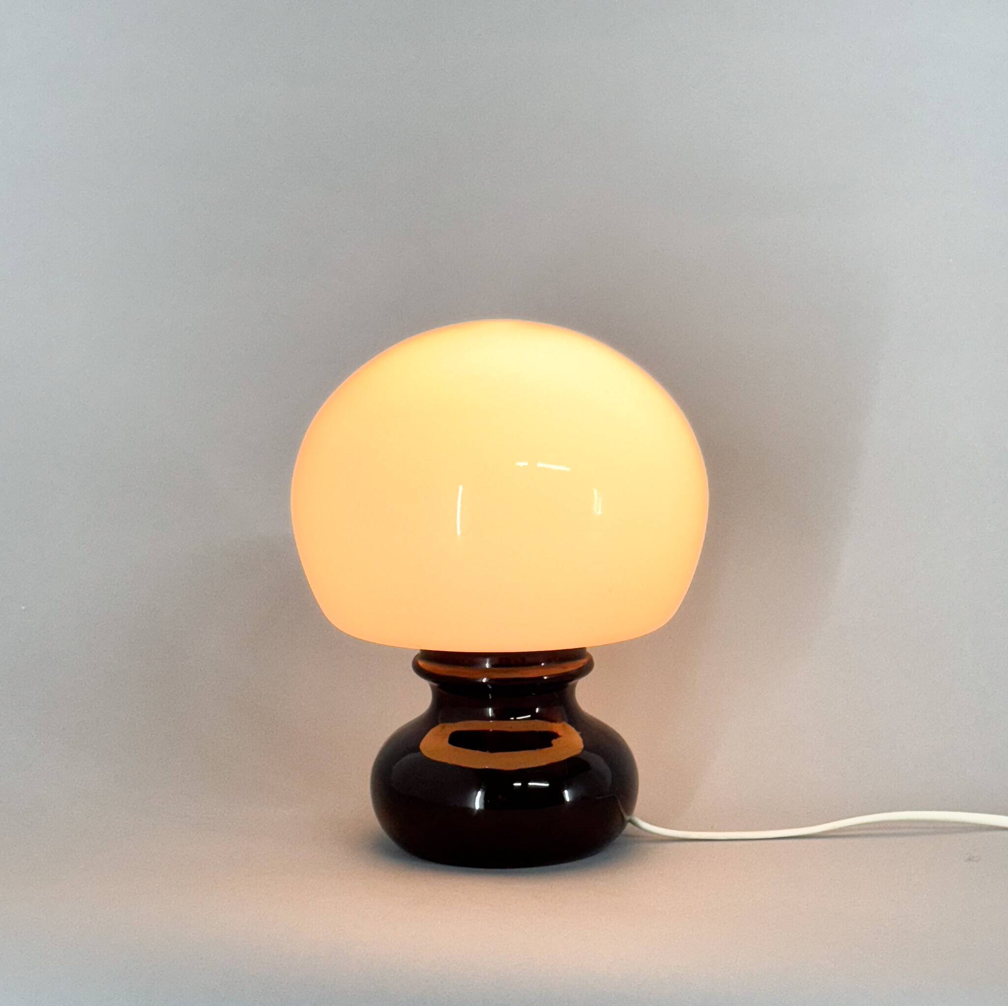 Lampe de table vintage en verre et céramique, 1960