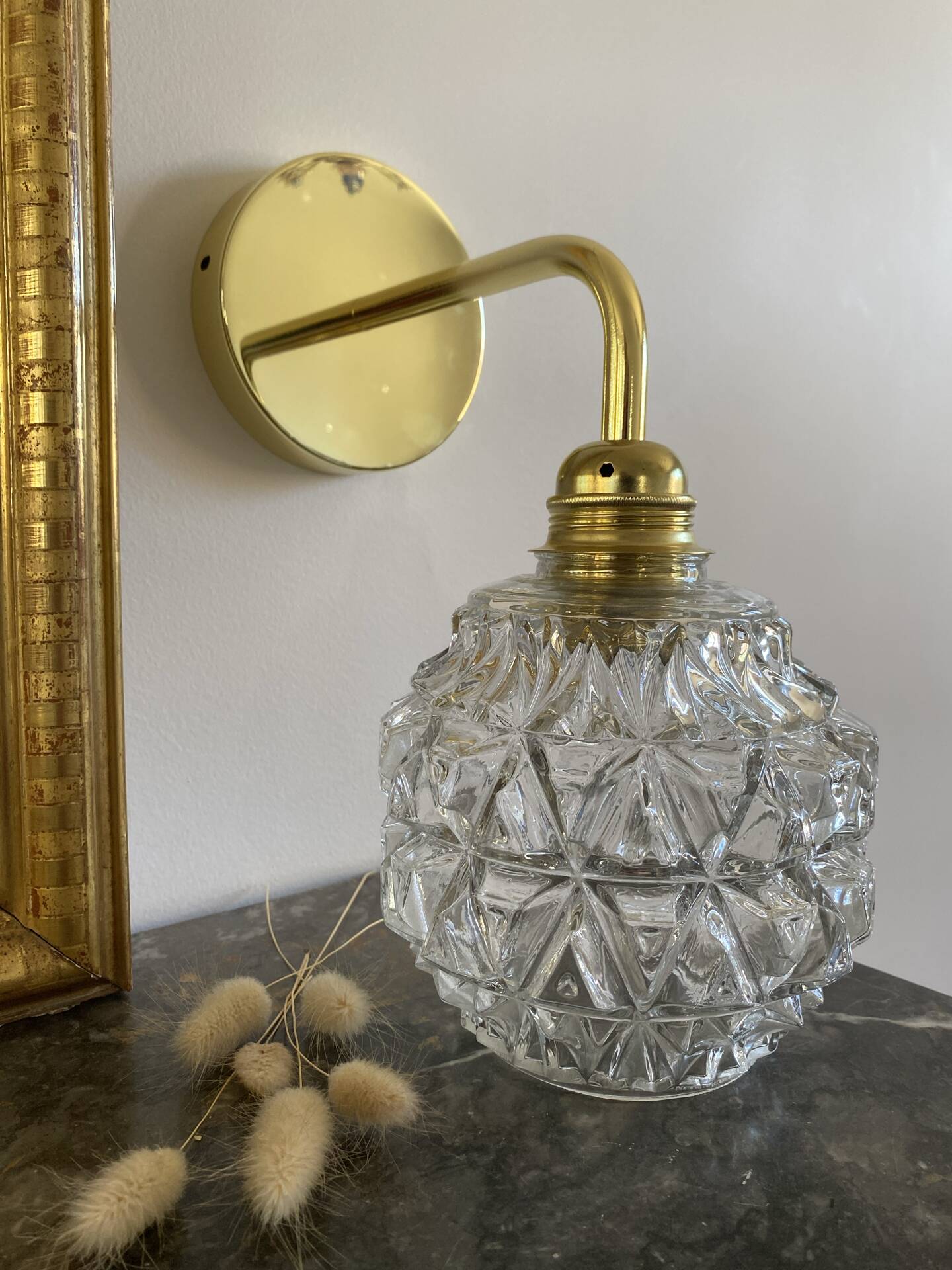 Pair of vintage globe wall sconces
