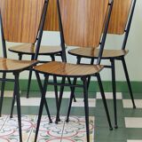 Set of 4 chairs Fusmatic in formica 60s