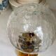 Cracked glass and gold metal table lamp