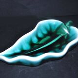 Vallauris vintage butter dish and fish knife in colored ceramic 1960-70