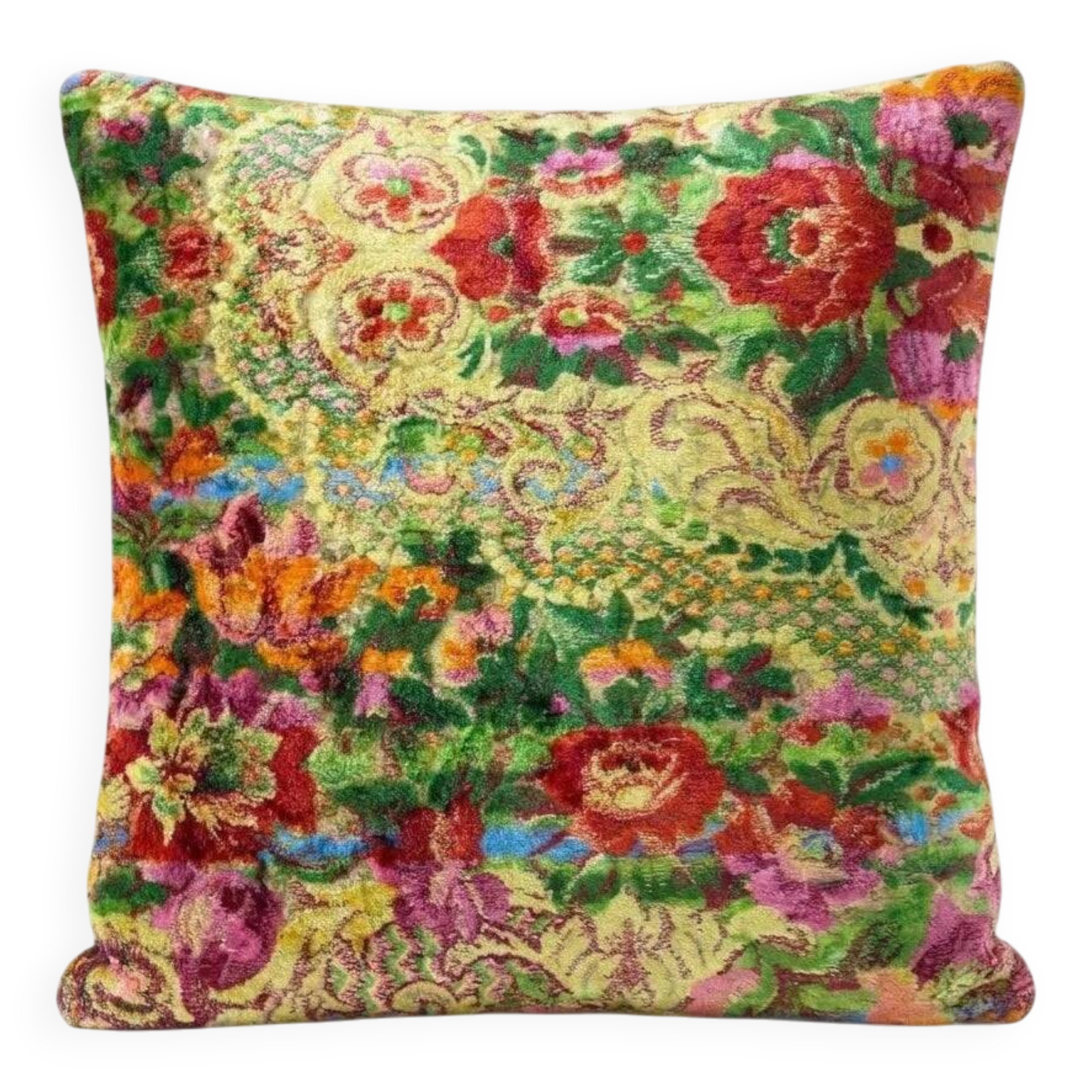 Vintage velvet cushion cover 61x61 cm