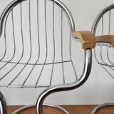 Set of iron and wood armchairs