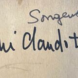 Tableau hsp "la songeuse" nue d'andré claudot (1892-1982) avec cadre