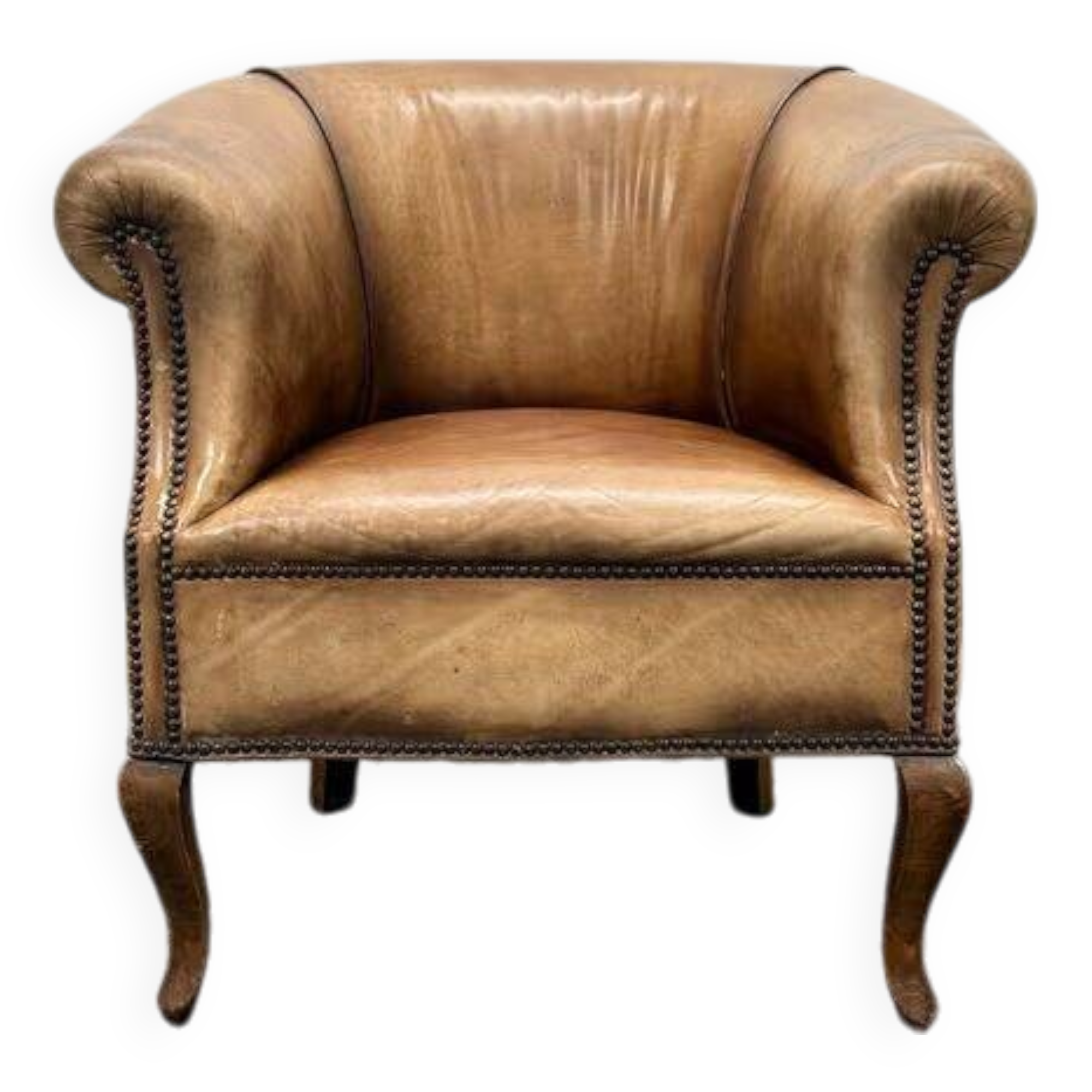 Classic Club Chair in Vintage Sheepskin Leather