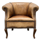 Classic Club Chair in Vintage Sheepskin Leather