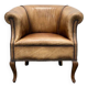 Classic Club Chair in Vintage Sheepskin Leather