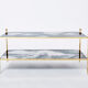 Table basse laiton chrome miroir décoré  1970