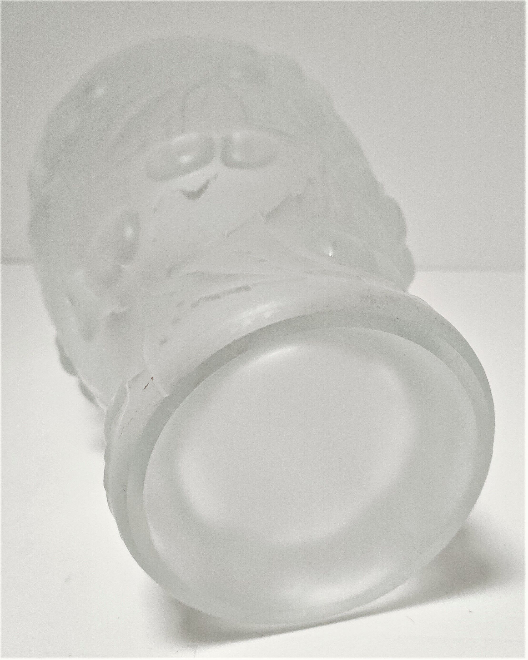 Vase pressed glass molded matte Josef Inwald decoration cherries