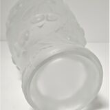 Vase pressed glass molded matte Josef Inwald decoration cherries