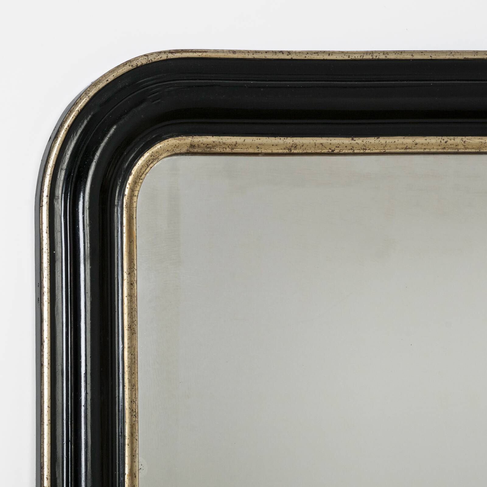19th C Black and Gold Napoleon III Mirror