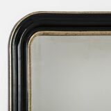19th C Black and Gold Napoleon III Mirror