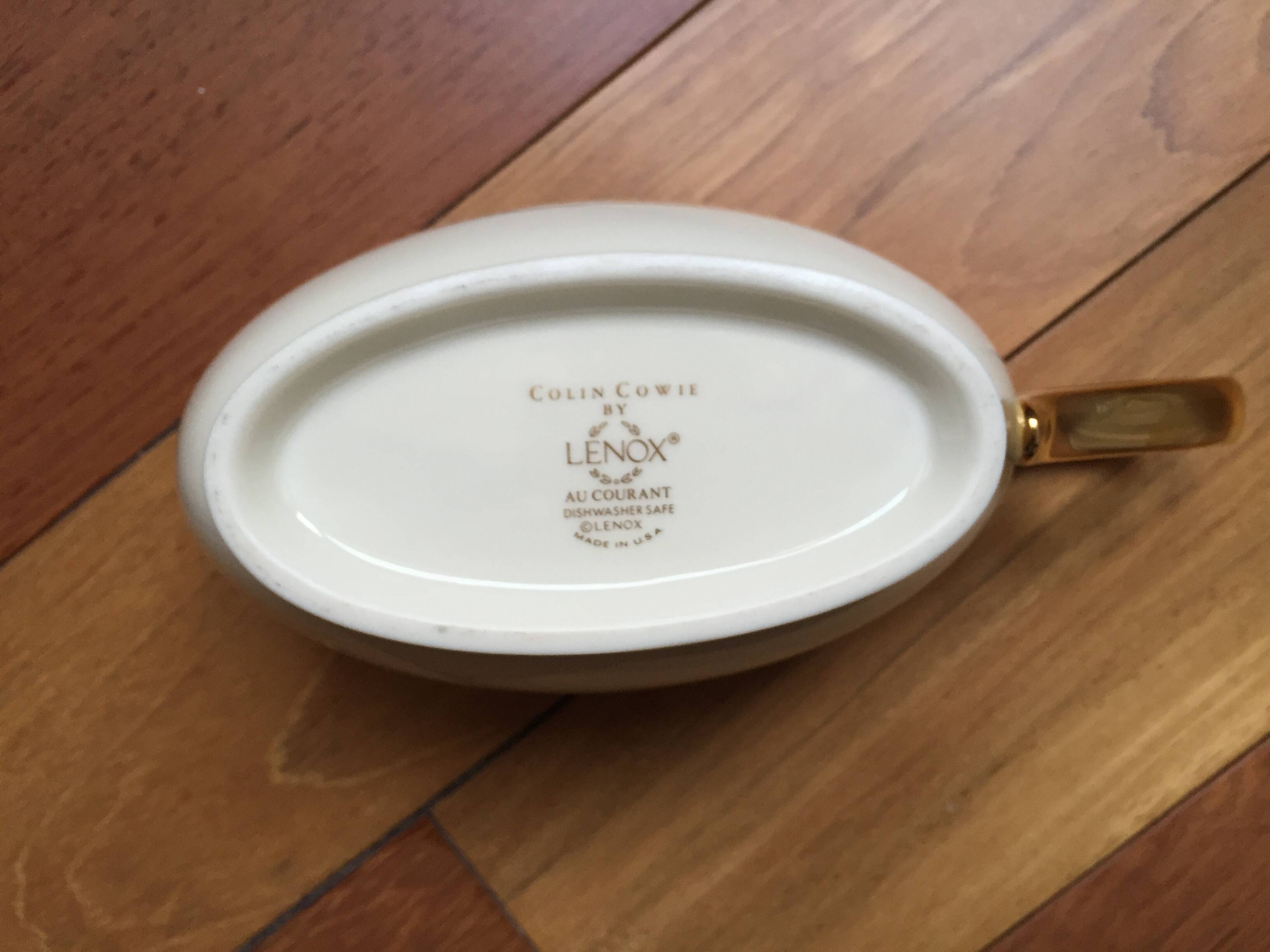 Saucière 23 cm Porcelaine Ivoire & Dorée Lenox