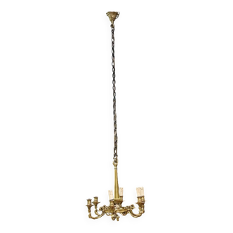 Lustre en bronze 6 feux des années 1950