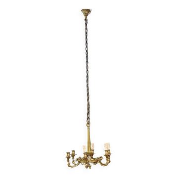 Lustre en bronze 6 feux des années 1950