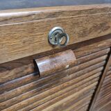 Double cabinet with curtain binders