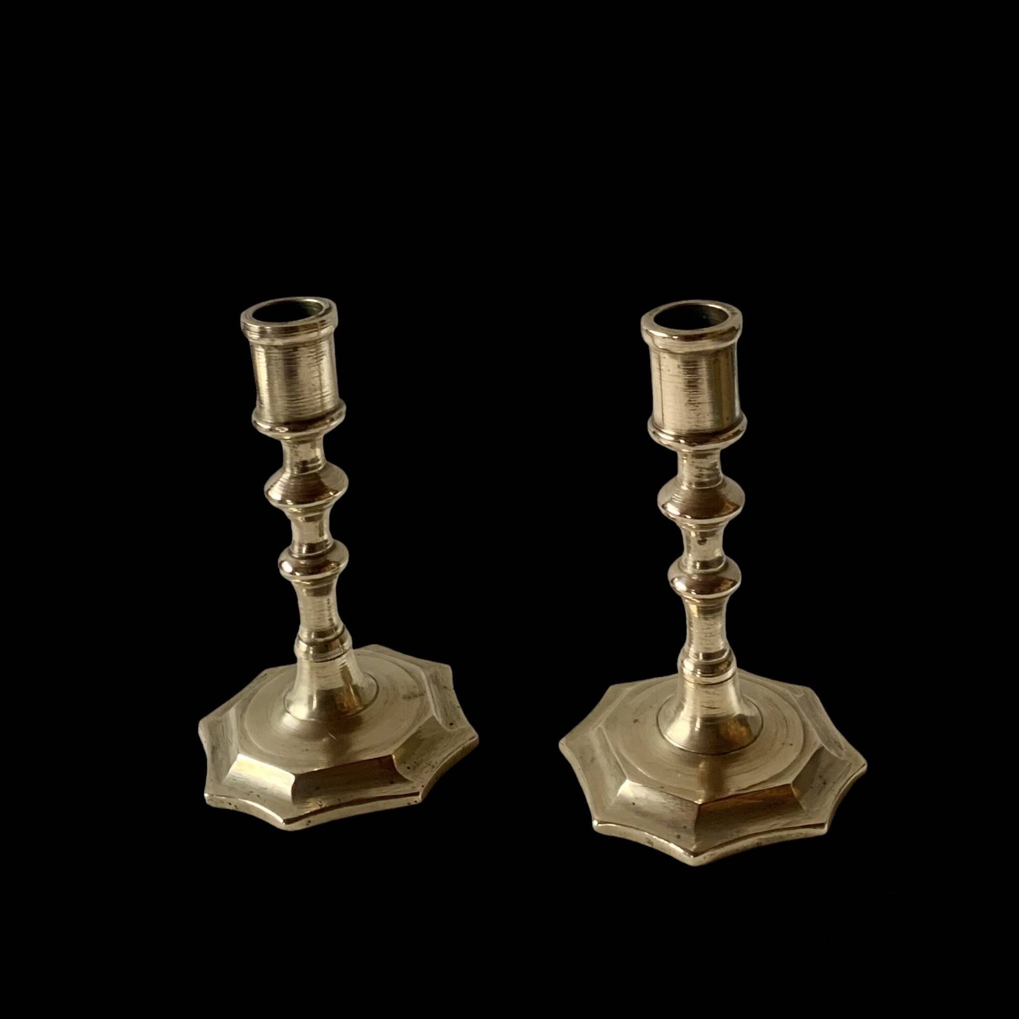 Pair of antique brass candlesticks