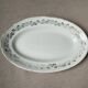 Antique oval plate Moulin des Loups Orchies – grey and gold floral decoration